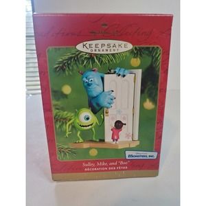 Hallmark Keepsake 2001 Disney Pixar “Sulley, Mike, and “Boo”Handcrafted Ornament